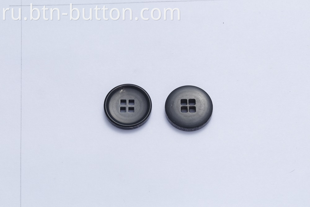 Black horn buttons for clothing